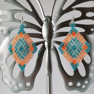 Handwoven Earrings | Beaded Jewelry | Team Spirit